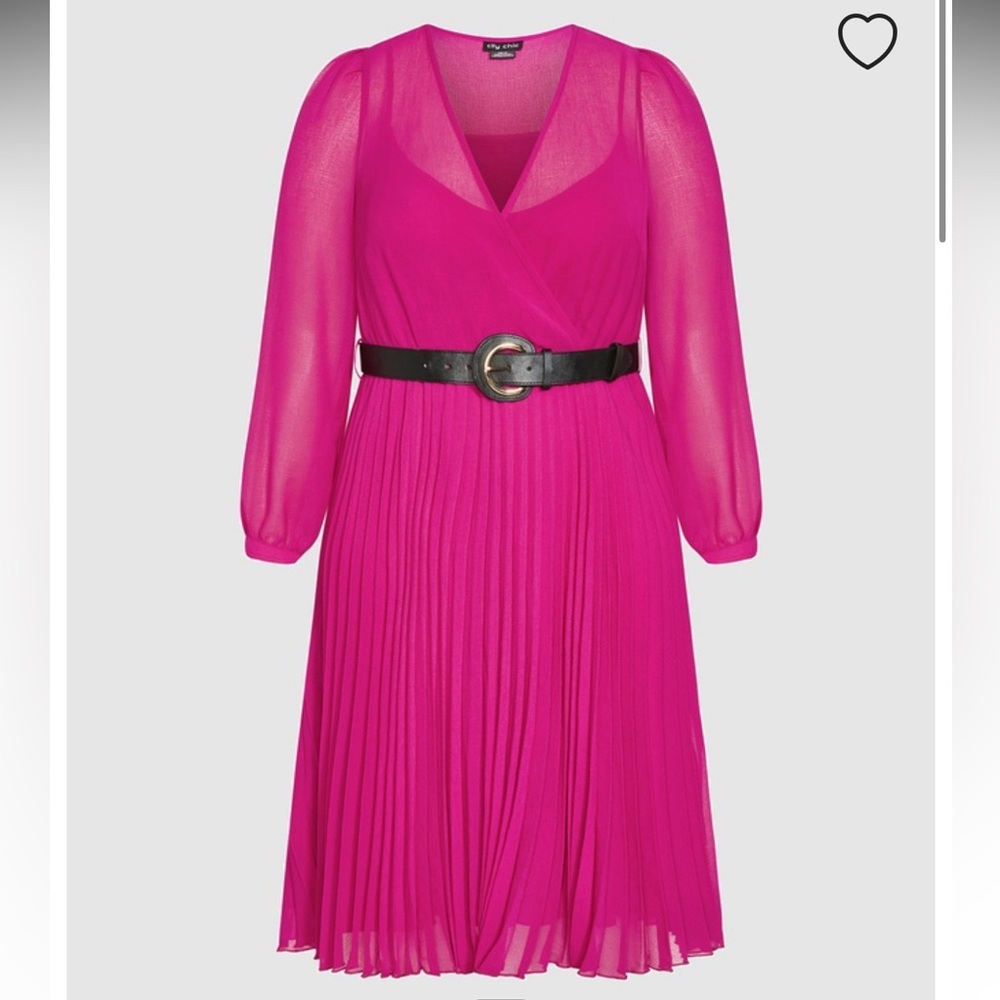 NWT City Chic Precious Pleat Dress in pink color in size XXL (size 24 US) - Picture 8 of 8